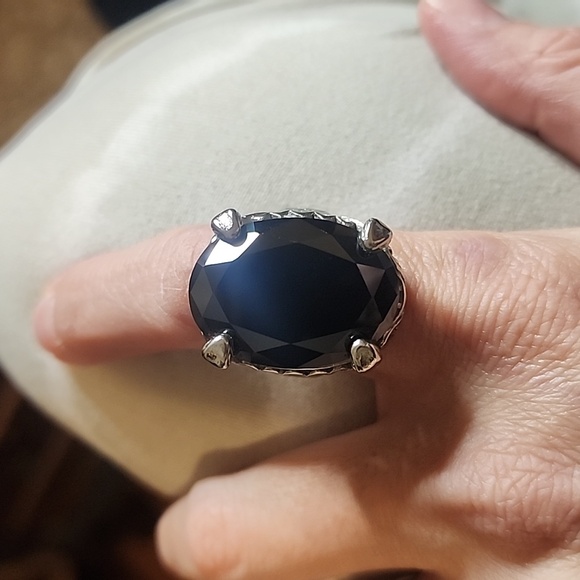 EPJ evil pawn jewelry Brigida ring obsidian & klatch ostara ring - Picture 2 of 7